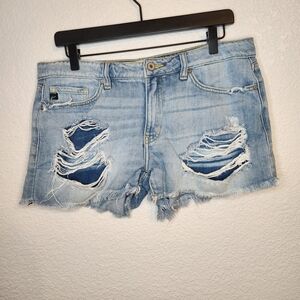 KanCan mid rise distressed raw hem denim shorts kc8377L size 11 29